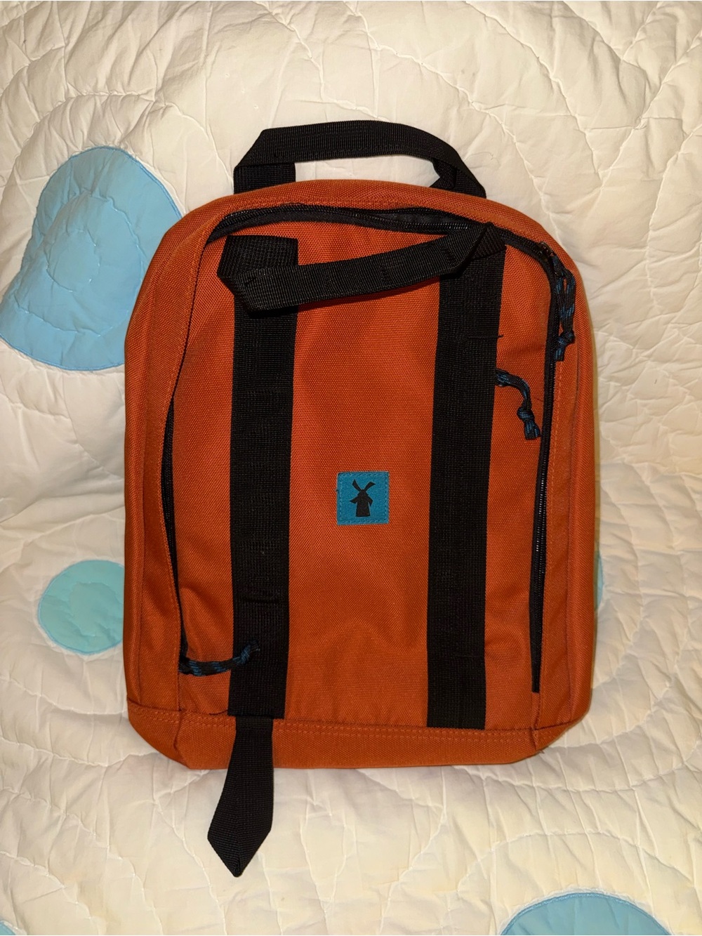 Dutch Bros NWOT Rust Orange Unisex Backpack with Black Straps